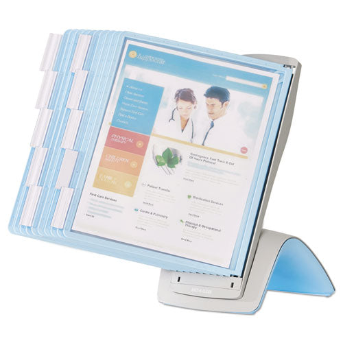 Durable® Sherpa Style Desk-mount Reference System, 20 Sheet Capacity, Blue-gray freeshipping - TVN Wholesale