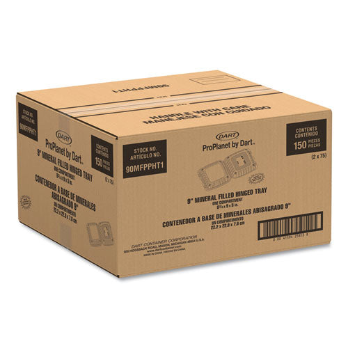 ProPlanet™ by Dart® Hinged Lid Containers, Single Compartment, 9 X 8.8 X 3, White, 150-carton freeshipping - TVN Wholesale