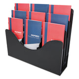 deflecto® 3-tier Document Organizer W-6 Removable Dividers, 13.38w X 3.5d X 11.5h, Black freeshipping - TVN Wholesale