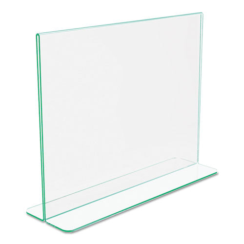 deflecto® Superior Image Premium Green Edge Sign Holders, 11 X 8 1-2 Insert, Clear-green freeshipping - TVN Wholesale