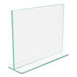 deflecto® Superior Image Premium Green Edge Sign Holders, 11 X 8 1-2 Insert, Clear-green freeshipping - TVN Wholesale