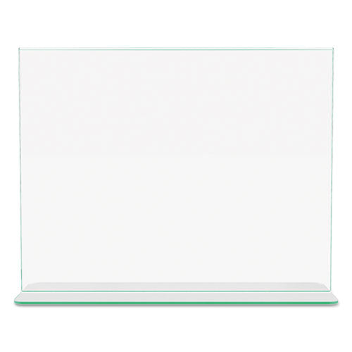 deflecto® Superior Image Premium Green Edge Sign Holders, 11 X 8 1-2 Insert, Clear-green freeshipping - TVN Wholesale