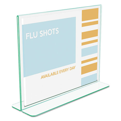 deflecto® Superior Image Premium Green Edge Sign Holders, 11 X 8 1-2 Insert, Clear-green freeshipping - TVN Wholesale