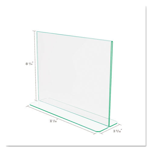 deflecto® Superior Image Premium Green Edge Sign Holders, 11 X 8 1-2 Insert, Clear-green freeshipping - TVN Wholesale