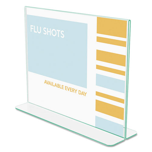 deflecto® Superior Image Premium Green Edge Sign Holders, 11 X 8 1-2 Insert, Clear-green freeshipping - TVN Wholesale