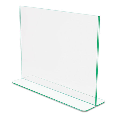 deflecto® Superior Image Premium Green Edge Sign Holders, 11 X 8 1-2 Insert, Clear-green freeshipping - TVN Wholesale