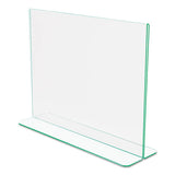 deflecto® Superior Image Premium Green Edge Sign Holders, 11 X 8 1-2 Insert, Clear-green freeshipping - TVN Wholesale
