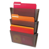deflecto® Unbreakable Docupocket 3-pocket Wall File, Letter, 14 1-2 X 3 X 6 1-2, Smoke freeshipping - TVN Wholesale