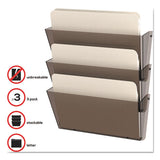 deflecto® Unbreakable Docupocket 3-pocket Wall File, Letter, 14 1-2 X 3 X 6 1-2, Smoke freeshipping - TVN Wholesale