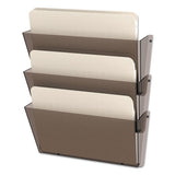deflecto® Unbreakable Docupocket 3-pocket Wall File, Letter, 14 1-2 X 3 X 6 1-2, Smoke freeshipping - TVN Wholesale