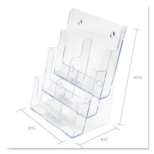 deflecto® 6-compartment Docuholder, Leaflet Size, 9.63w X 6.25d X 12.63h, Clear freeshipping - TVN Wholesale