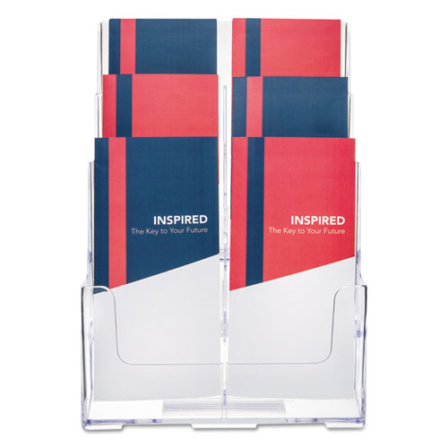 deflecto® 6-compartment Docuholder, Leaflet Size, 9.63w X 6.25d X 12.63h, Clear freeshipping - TVN Wholesale