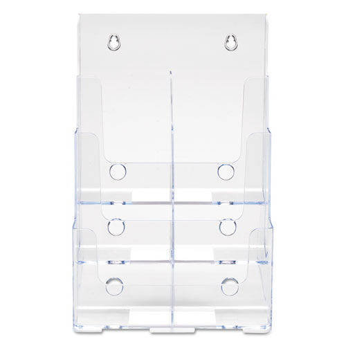 deflecto® 6-compartment Docuholder, Leaflet Size, 9.63w X 6.25d X 12.63h, Clear freeshipping - TVN Wholesale