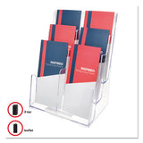 deflecto® 6-compartment Docuholder, Leaflet Size, 9.63w X 6.25d X 12.63h, Clear freeshipping - TVN Wholesale