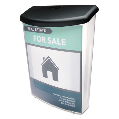 deflecto® Outdoor Literature Box, 10w X 4.5d X 13.13h, Clear-black freeshipping - TVN Wholesale