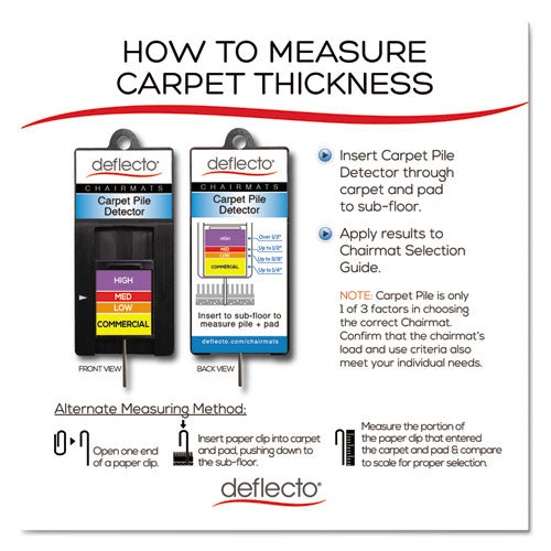 deflecto® Duramat Moderate Use Chair Mat, Low Pile Carpet, Flat, 36 X 48, Lipped, Clear freeshipping - TVN Wholesale