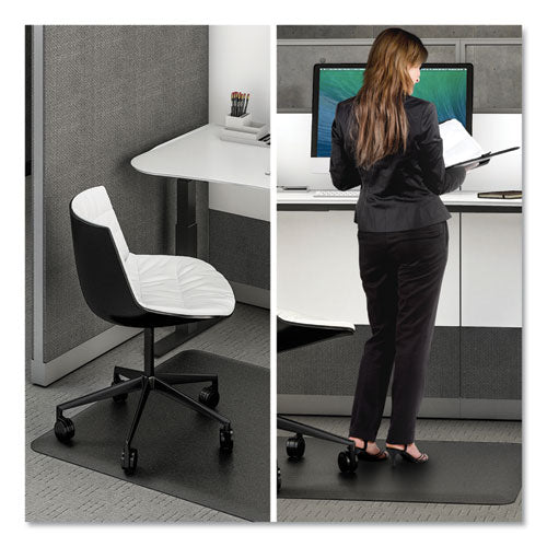deflecto® Ergonomic Sit Stand Mat, 53 X 45, Black freeshipping - TVN Wholesale