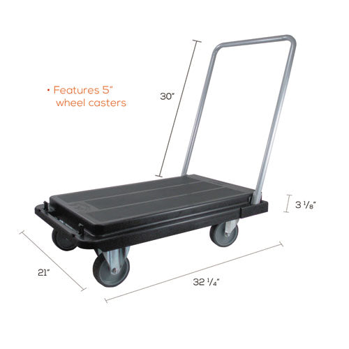 deflecto® Heavy-duty Platform Cart, 500 Lb Capacity, 21 X 32.5 X 37.5, Black freeshipping - TVN Wholesale