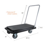 deflecto® Heavy-duty Platform Cart, 500 Lb Capacity, 21 X 32.5 X 37.5, Black freeshipping - TVN Wholesale