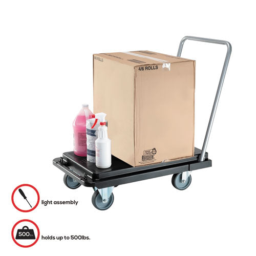 deflecto® Heavy-duty Platform Cart, 500 Lb Capacity, 21 X 32.5 X 37.5, Black freeshipping - TVN Wholesale