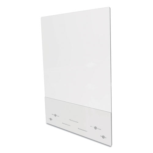 deflecto® Mounting Safety Barrier With Side Pass Thru, 23.75" X 31.75", Acrylic, Clear, 2-carton freeshipping - TVN Wholesale