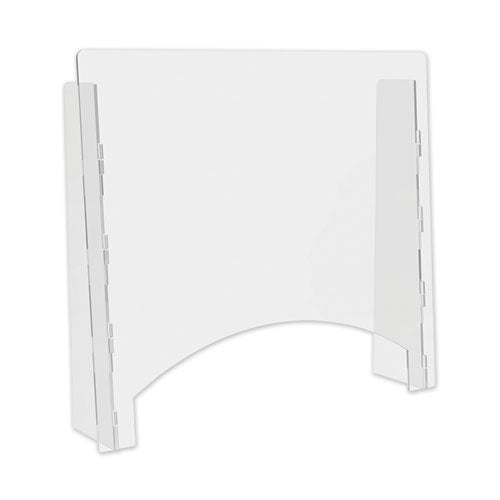 deflecto® Counter Top Barrier With Full Shield, 31.75" X 6" X 36", Acrylic, Clear, 2-carton freeshipping - TVN Wholesale