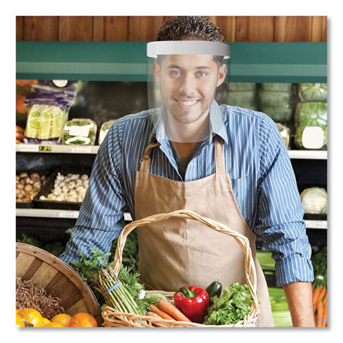 deflecto® Disposable Face Shield, 13 X 10, One Size Fits All, Clear, 100-carton freeshipping - TVN Wholesale