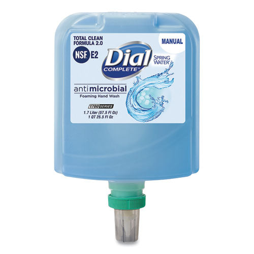 Dial® Professional Antibacterial Foaming Hand Wash Refill For Dial 1700 Dispenser, Spring Water, 1.7 L, 3-carton freeshipping - TVN Wholesale
