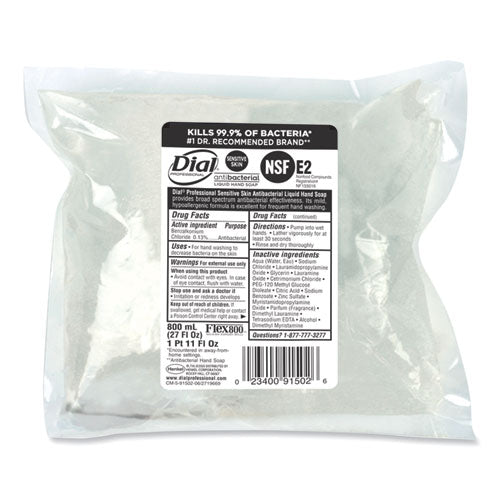 Dial® Professional Antibacterial Sensitive Skin Liquid Hand Soap Refill For Dial 800 Ml Dispenser, Floral, 800 Ml, 12-carton freeshipping - TVN Wholesale