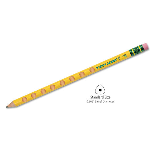 Ticonderoga® Groove Pencils, Hb (#2), Black Lead, Yellow Barrel, 10-pack freeshipping - TVN Wholesale