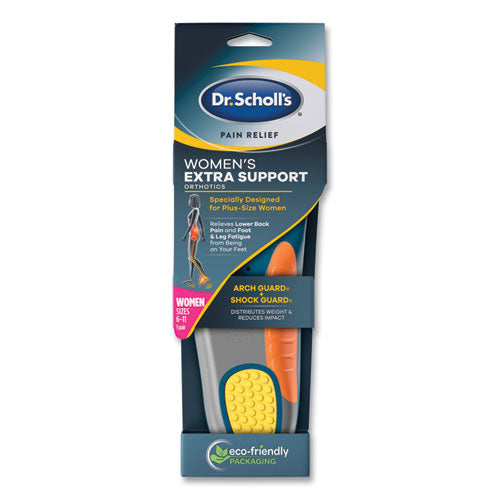 Dr. Scholl's® Pain Relief Extra Support Orthotic Insoles, Women Sizes 6 To 11, Gray-blue-orange-yellow, Pair freeshipping - TVN Wholesale