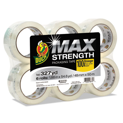 Duck® Max Packaging Tape, 3" Core, 1.88" X 54.6 Yds, Crystal Clear, 6-pack freeshipping - TVN Wholesale