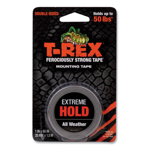 T-REX® Extreme Hold Mounting Tape, 1.5" Core, 1" X 1.66 Yds, Black freeshipping - TVN Wholesale