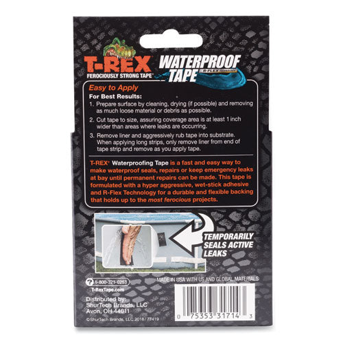 T-REX® Waterproof Tape, 3" Core, 2" X 5 Ft, Black freeshipping - TVN Wholesale