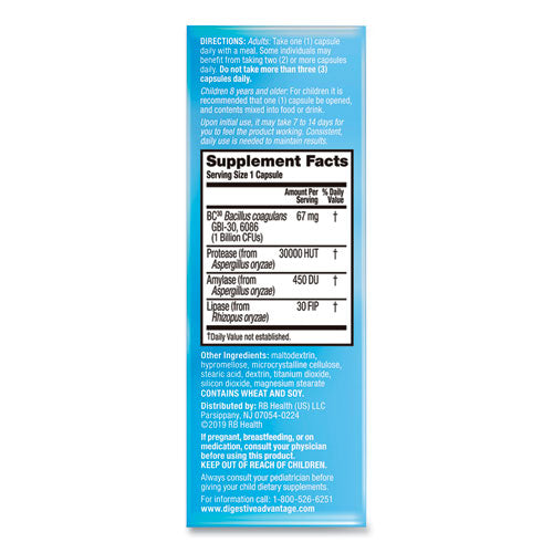 Digestive Advantage® Probiotic Intensive Bowel Support Capsule, 32 Count, 36-carton freeshipping - TVN Wholesale