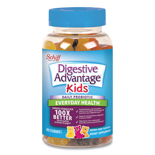 Digestive Advantage® Kids Probiotic Gummies, Natural Fruit Flavors, 80-bottle freeshipping - TVN Wholesale