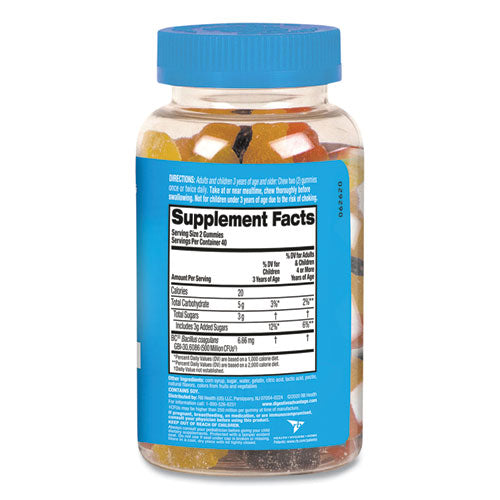 Digestive Advantage® Kids Probiotic Gummies, Natural Fruit Flavors, 80-bottle freeshipping - TVN Wholesale