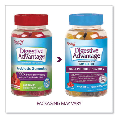 Digestive Advantage® Probiotic Gummies, Strawberry, 60 Count freeshipping - TVN Wholesale