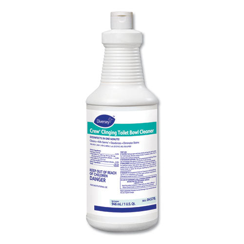 Diversey™ Crew Clinging Toilet Bowl Cleaner, Floral Scent, Liquid, 1 Qt. Bottle, 12-ct freeshipping - TVN Wholesale