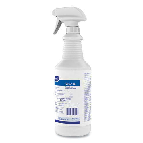 Diversey™ Virex Tb Disinfectant Cleaner, Lemon Scent, Liquid, 32 Oz Bottle, 12-carton freeshipping - TVN Wholesale