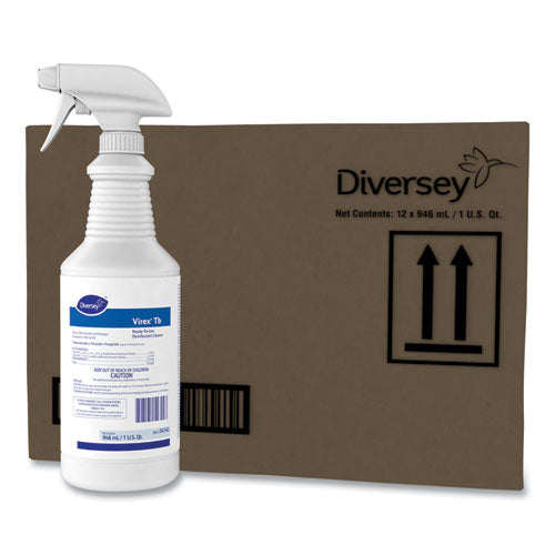 Diversey™ Virex Tb Disinfectant Cleaner, Lemon Scent, Liquid, 32 Oz Bottle, 12-carton freeshipping - TVN Wholesale