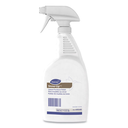 Diversey™ Shine-up Furniture Cleaner, Lemon Scent, 32 Oz, Trigger Spray Bottle, 12-carton freeshipping - TVN Wholesale