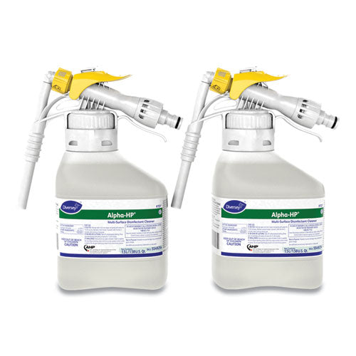 Diversey™ Alpha-hp Multi-surface Disinfectant Cleaner, Citrus Scent, 1.5 L Rtd Spray Bottle, 2-carton freeshipping - TVN Wholesale