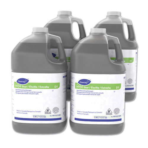 Diversey™ Suma Star D1 Hand Dishwashing Detergent, Unscented, 1 Gal Bottle, 4-carton freeshipping - TVN Wholesale