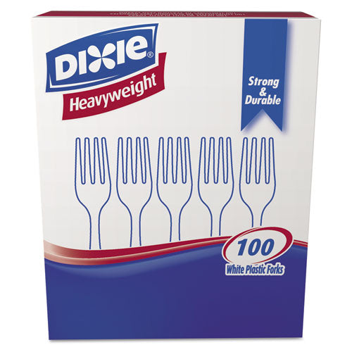 Dixie® Plastic Cutlery, Heavyweight Forks, White, 1,000-carton freeshipping - TVN Wholesale