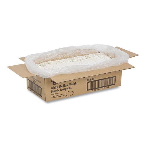 Dixie® Mediumweight Polypropylene Cutlery, Teaspoon, White, 1,000-carton freeshipping - TVN Wholesale