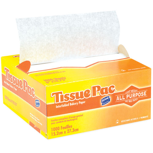 Dixie® Tissue-pac Lightweight Dry Waxed Interfolding Tissue, 6 X 10.75, White, 1,000-pack, 10-packs-carton freeshipping - TVN Wholesale
