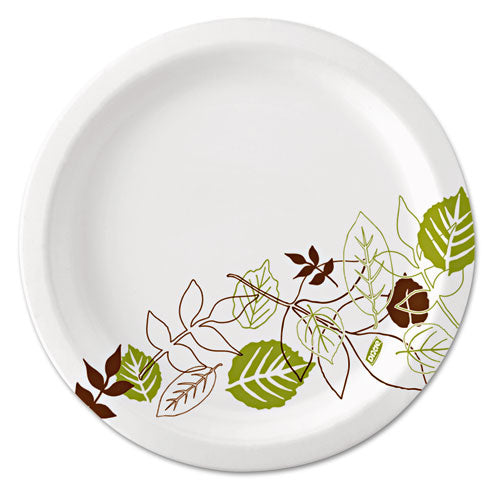 Dixie® Pathways Soak-proof Shield Mediumweight Paper Plates, Wisesize, 8.5" Dia, Green-burgundy, 125-pack, 4 Packs-carton freeshipping - TVN Wholesale