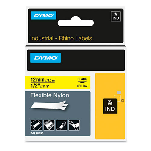 DYMO® Rhino Permanent Poly Industrial Label Tape, 0.75" X 18 Ft, White-black Print freeshipping - TVN Wholesale
