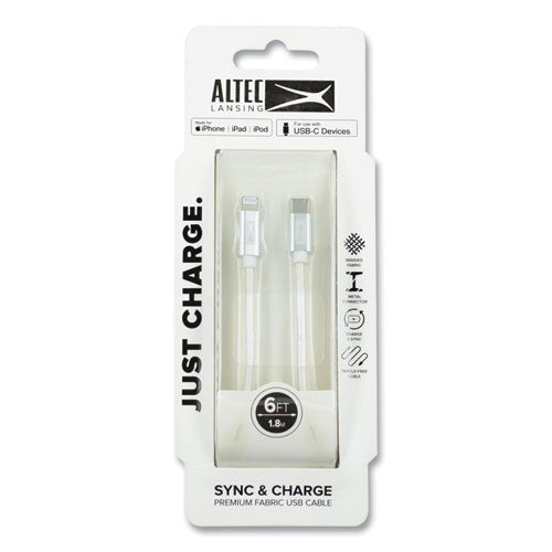 Altec Lansing® Fabric Lightning Charging Cable, 3 Ft, Black freeshipping - TVN Wholesale